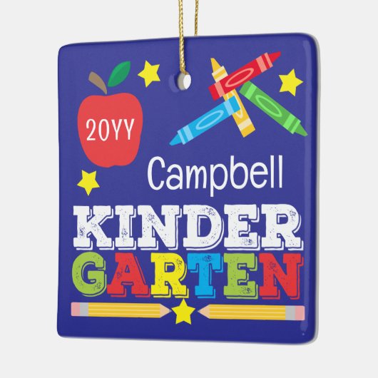 Kindergarten Keepake Lila farbiges Foto Kinder Keramikornament (Links)