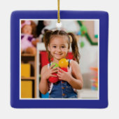 Kindergarten Keepake Lila farbiges Foto Kinder Keramikornament (Rückseite)