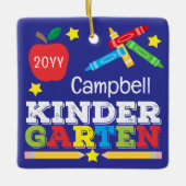 Kindergarten Keepake Lila farbiges Foto Kinder Keramikornament (Vorderseite)
