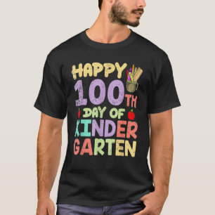 Kindergarten Kinder 100 Tage Glück 100 Tage Scho T-Shirt