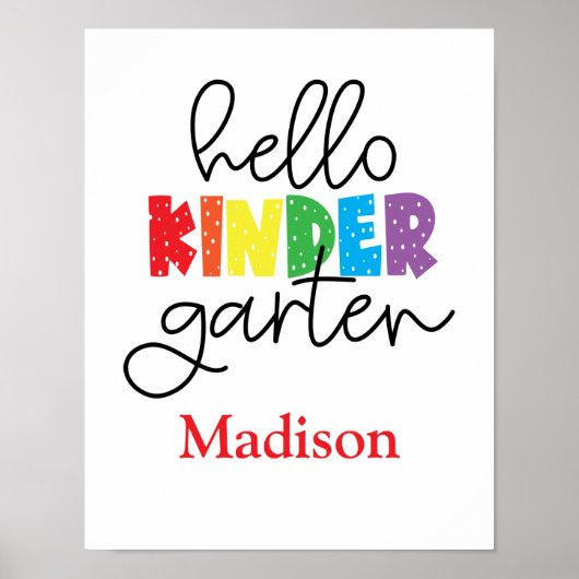 Kindergarten Kindergarten Gebärdenstatuen Kunst, D Poster (Vorne)