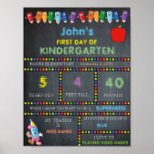 Kindergarten Kindergarten-Sign BOY, Chalkboard Poster (Vorne)