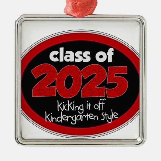 Kindergarten-Klasse 2025 des Schulkindergrades Silbernes Ornament (Vorne)