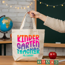 Kindergarten Lehrer Colorful Ombre Tragetasche