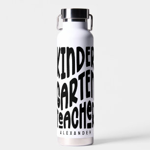 Kindergarten Lehrer Einfaches Schwarzes Text Trinkflasche