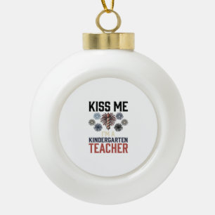 Kindergarten Lehrer Feuerwerk Vintage-Shirt-Design Keramik Kugel-Ornament