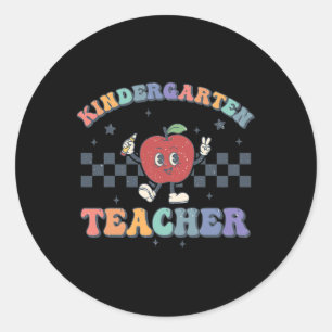Kindergarten-Lehrer Groovy Ck Zur Schule Team Kg T Runder Aufkleber