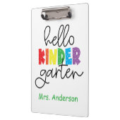 Kindergarten Lehrer Hallo Kindergarten Klemmbrett (Links)