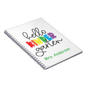 Kindergarten Lehrer Hallo Kindergarten Notizblock (Rechte Seite)