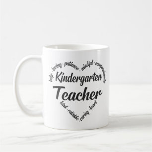 Kindergarten Lehrer Herz Word Cloud Kaffeetasse