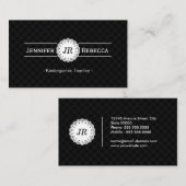 Kindergarten Lehrer - Modernes Monogramm Schwarz Visitenkarte (Vorne/Hinten)