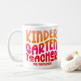 Kindergarten Lehrer Orange Red Ombre Kaffeetasse