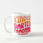 Kindergarten Lehrer Orange Red Ombre Kaffeetasse (Links)
