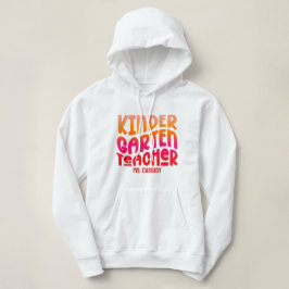 Kindergarten Lehrer Orange Red Ombre Text Design Hoodie