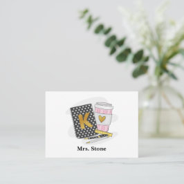 Kindergarten Lehrer Preppy Black Notebook-Kaffee Mitteilungskarte