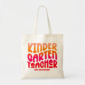 Kindergarten Lehrer Red Orange Ombre Tragetasche (Vorne)