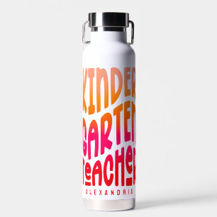 Kindergarten Lehrer Red Orange Ombre Trinkflasche