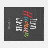 Kindergarten Lehrer Tiny Human Tamer Personalisier Fleecedecke (Vorderseite (Horizontal))