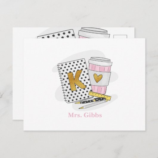 Kindergarten Lehrer Wertschätzung Coffee Custom Postkarte (Vorne/Hinten)