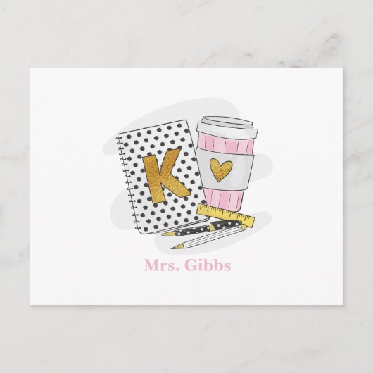 Kindergarten Lehrer Wertschätzung Coffee Custom Postkarte (Vorderseite)