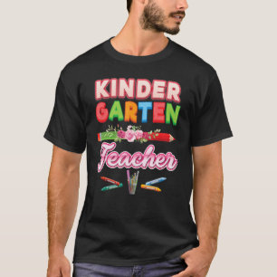 Kindergarten Lehrerin Bleistift Blume zurück T-Shirt
