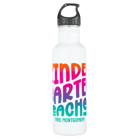 Kindergarten Lehrerin farbenfroh gradient Edelstahlflasche (Vorderseite)