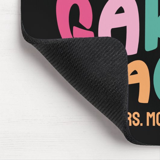 Kindergarten Lehrerin Farbiger Text Mousepad (Ecke)