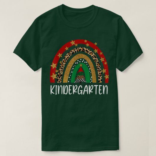 Kindergarten Lehrerin Weihnachten Funny Rainbow Le T-Shirt (Design vorne)