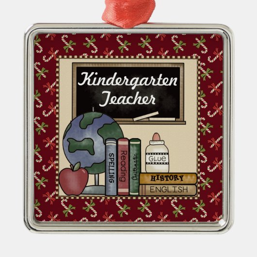 Kindergarten Lehrerin Weihnachts Keepake Ornament Aus Metall (Vorne)
