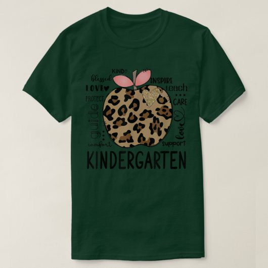Kindergarten Leopard Apple Lehrer Wertschätzung Gi T-Shirt (Design vorne)