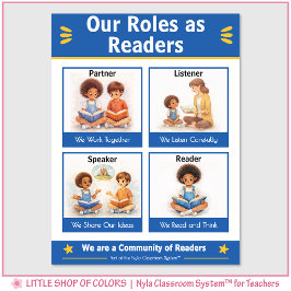 Kindergarten-Leserollen-Lehrer-Anker-Diagramm Poster