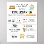 Kindergarten Letzter Schultag Poster (Vorne)