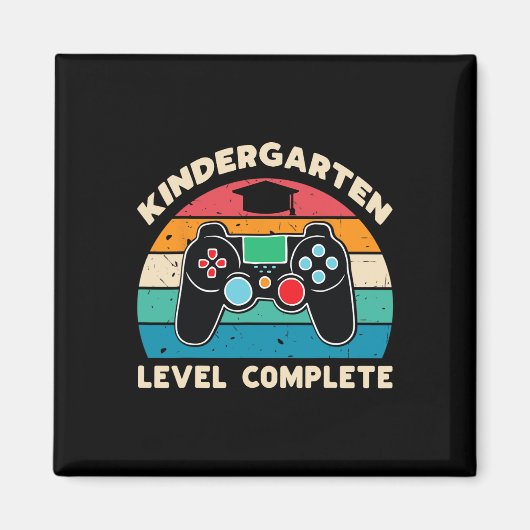 Kindergarten Level Complete Gamer Boy Kinder Gradu Magnet (Vorne)