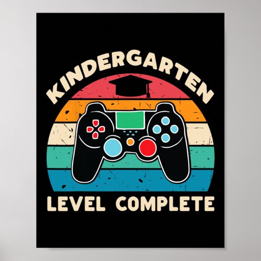 Kindergarten Level Complete Gamer Boy Kinder Gradu Poster (Vorne)