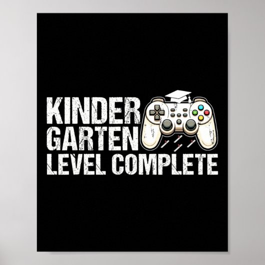 Kindergarten Level Complete Graduation 2025 Gamer  Poster (Vorne)