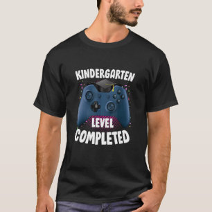 Kindergarten Level Completed Gamer Boy Graduation T-Shirt