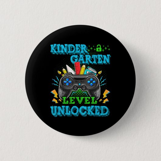 Kindergarten Level Unlocked Video Game Back to Sch Button (Vorderseite)