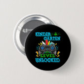 Kindergarten Level Unlocked Video Game Back to Sch Button (Vorne & Hinten)