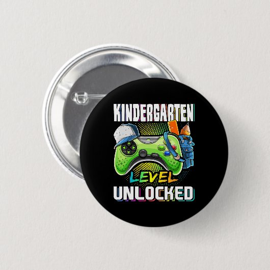 Kindergarten Level Unlocked Video Game Ck To Schoo Button (Vorne & Hinten)