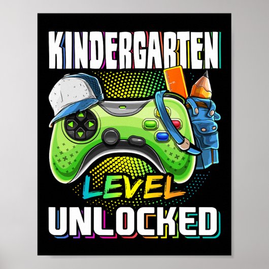 Kindergarten Level Unlocked Video Game Ck To Schoo Poster (Vorne)