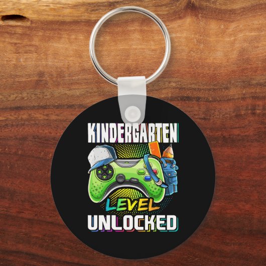 Kindergarten Level Unlocked Video Game Ck To Schoo Schlüsselanhänger (Vorderseite)