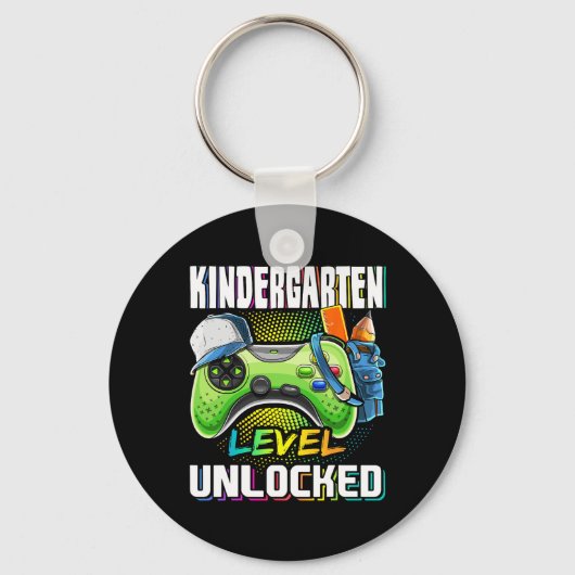 Kindergarten Level Unlocked Video Game Ck To Schoo Schlüsselanhänger (Vorderseite)