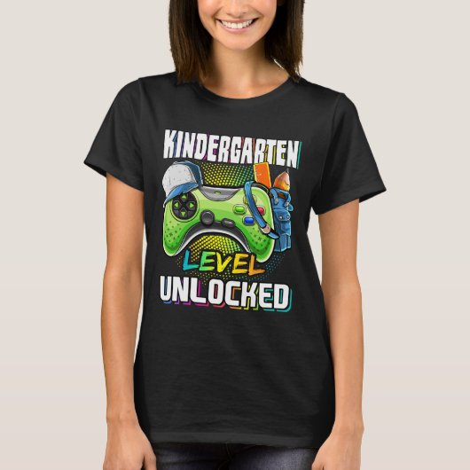 Kindergarten Level Unlocked Video Game Ck To Schoo T-Shirt (Vorderseite)