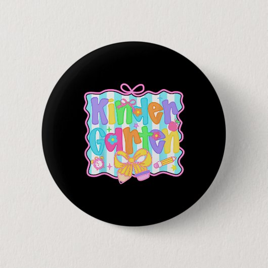 Kindergarten-Mädchen zurück zur Schule Süße Kokett Button (Vorderseite)