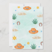 Kindergarten Mein erster Rodeo Cowboy Einladung (Rückseite)