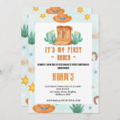 Kindergarten Mein erster Rodeo Cowboy Einladung (Vorne/Hinten)