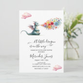 Kindergarten mit Regenbogen Blume Kunst Einladung (Stehend Vorderseite)