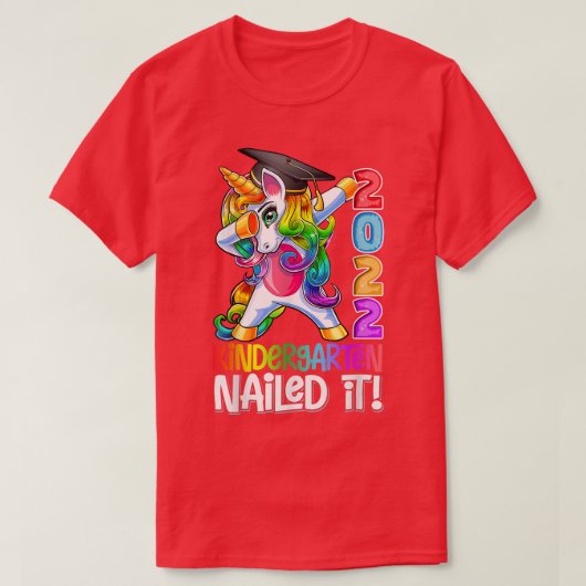 Kindergarten Nails It Abschluss Dabbing Unicorn T-Shirt (Design vorne)