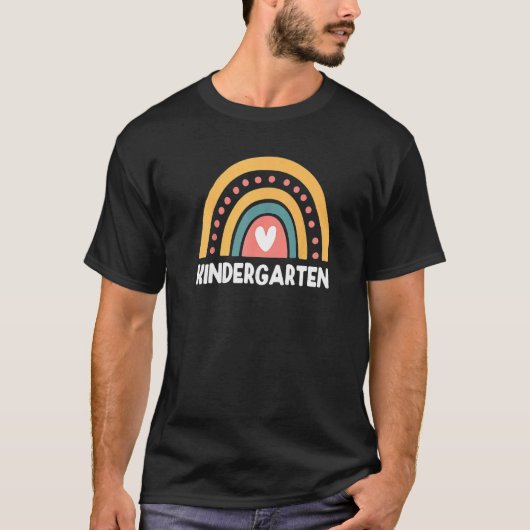 Kindergarten Niedlicher Regenbogen Kinderlehrer Fe T-Shirt (Vorderseite)