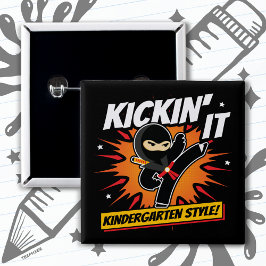 Kindergarten Ninja Kick ersten Tag zurück zur Schu Button